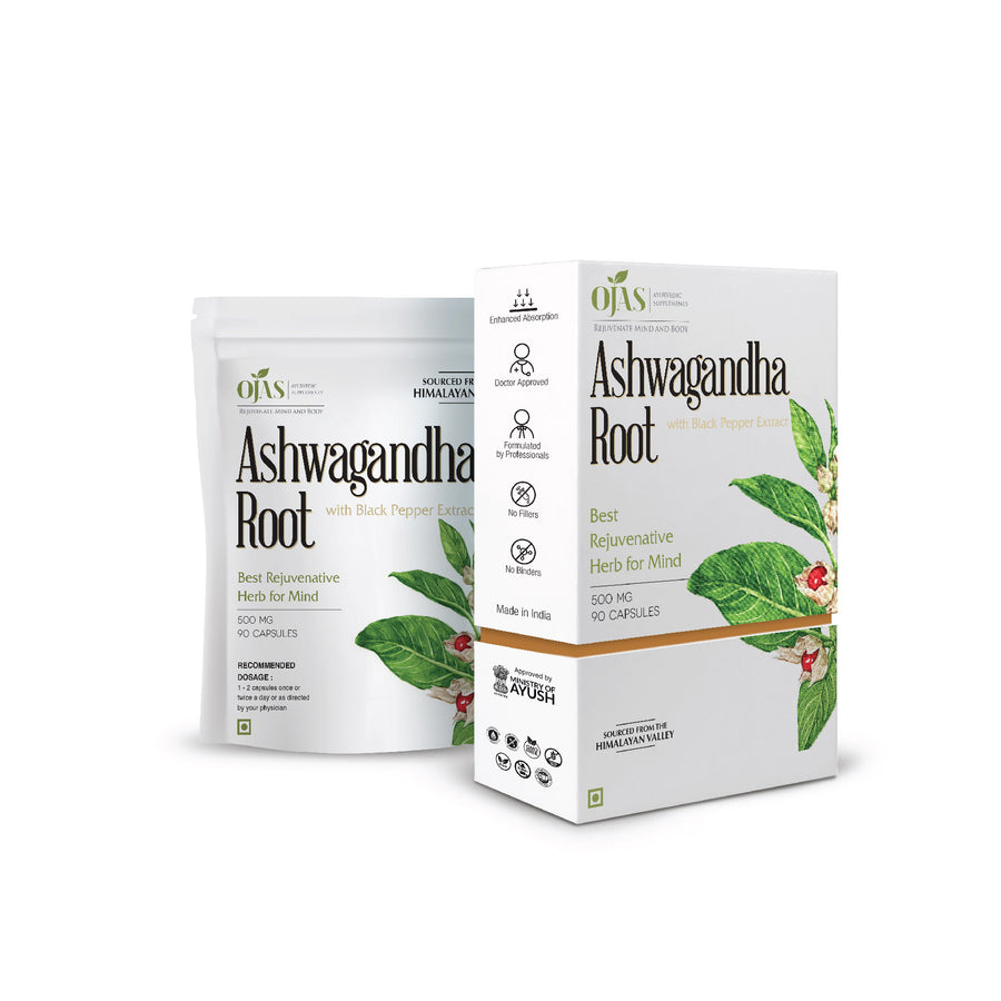 
                  
                    AshwagandhaOjas - Best Rejuvenative Herb for the Mind (500 mg capsules | 90 Capsules)
                  
                