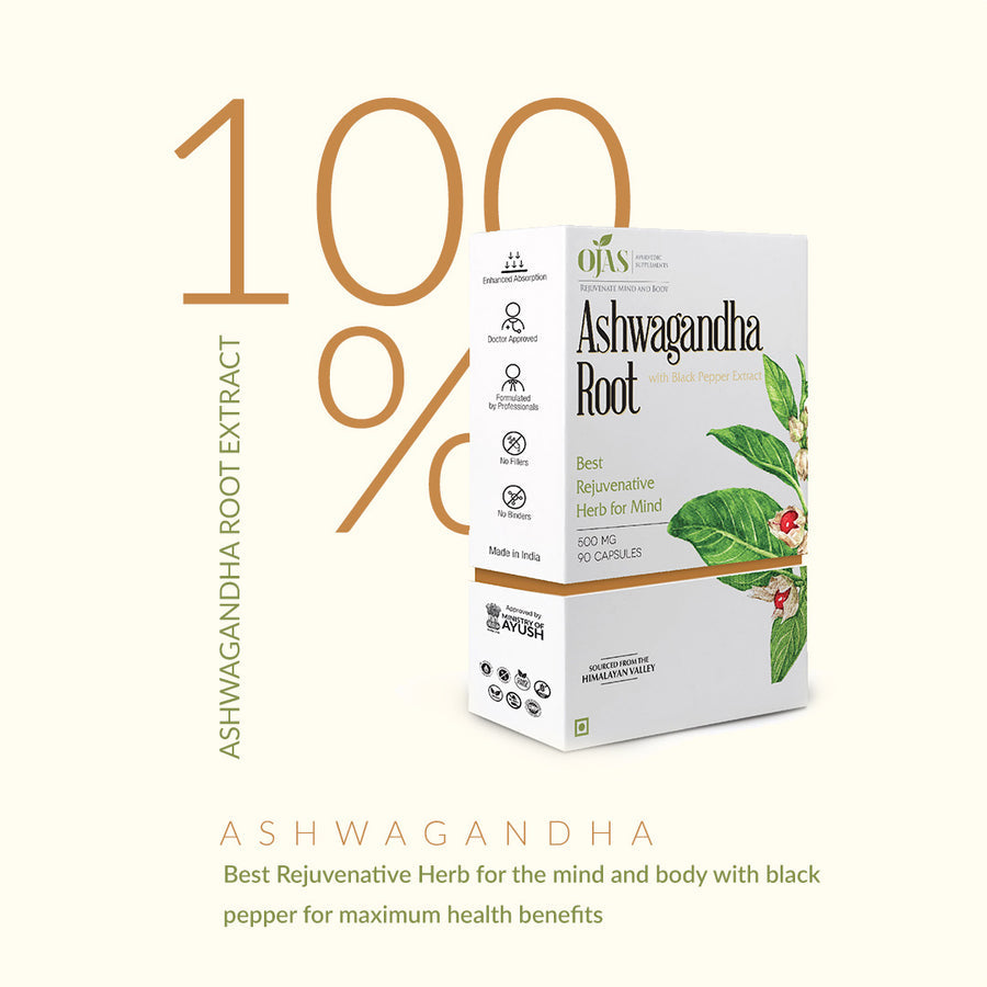 
                  
                    AshwagandhaOjas - Best Rejuvenative Herb for the Mind (500 mg capsules | 90 Capsules)
                  
                